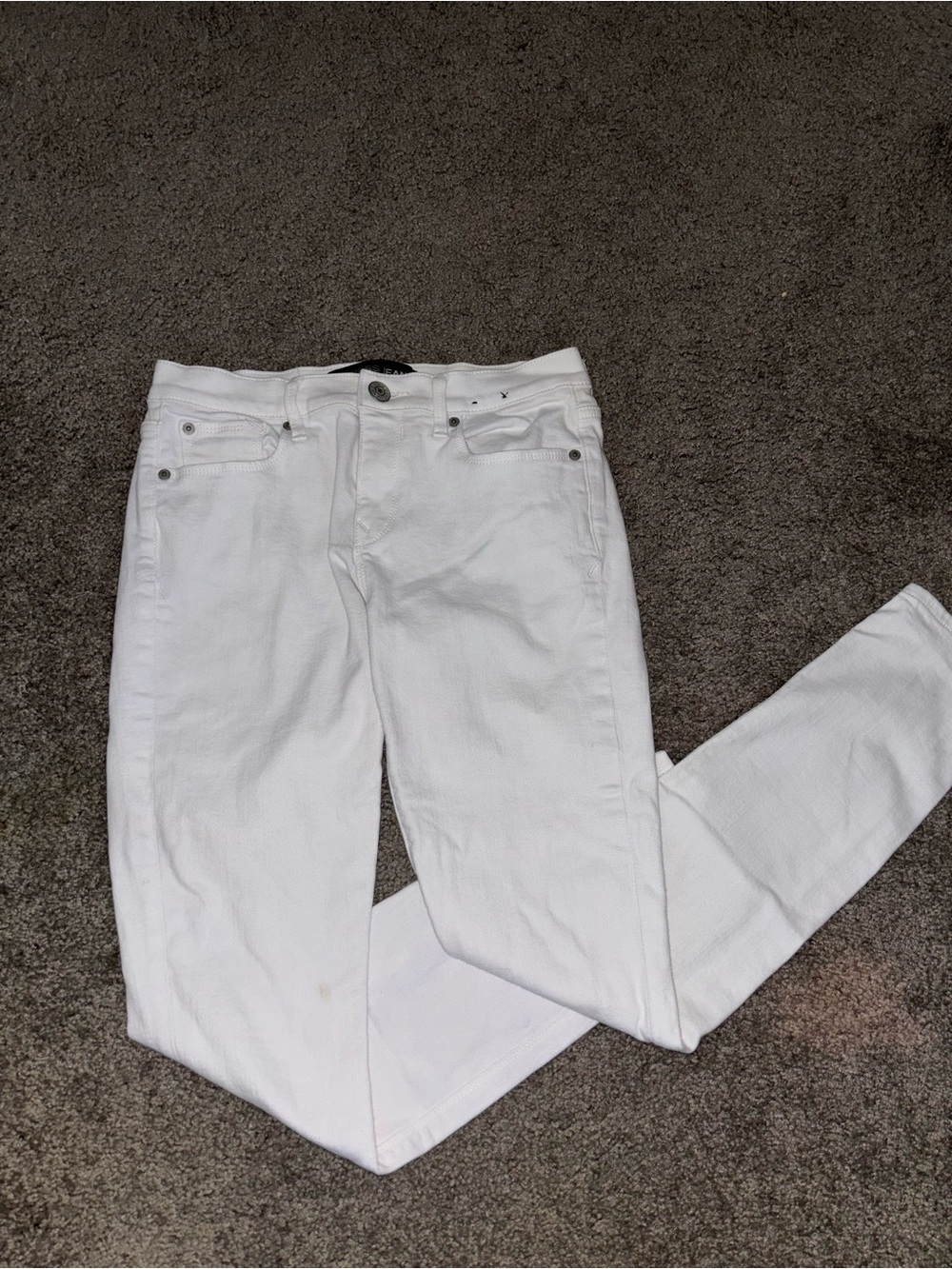Express White Women's Skinny Jeans - Slim Fit Mid Rise Y2K Style